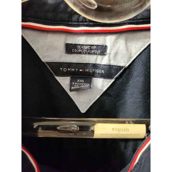 Tommy Hilfiger Shirt Big Back Logo Marine Blue XXL Long Sleeve - Picture 3 of 7